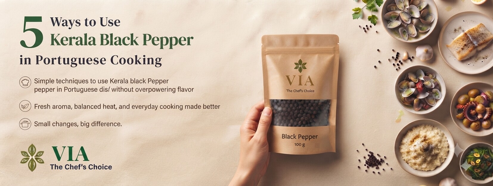 Black pepper roasting in pan