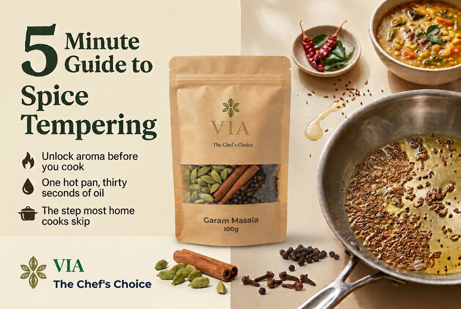 Spice tempering in oil